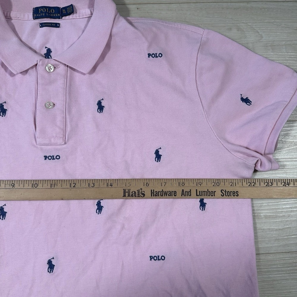 Ralph Lauren Polo Shirt Women XL Pink Pullover Embroidered AOP Pony Classic Fit* - Picture 4 of 6